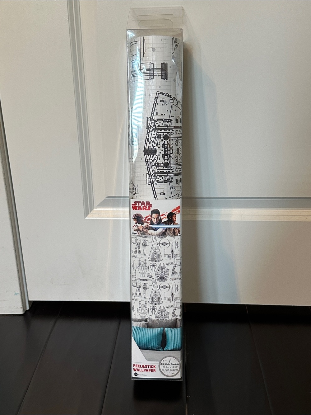 Star Wars White and Black Starship Blueprint Peel & Stick Wallpaper
